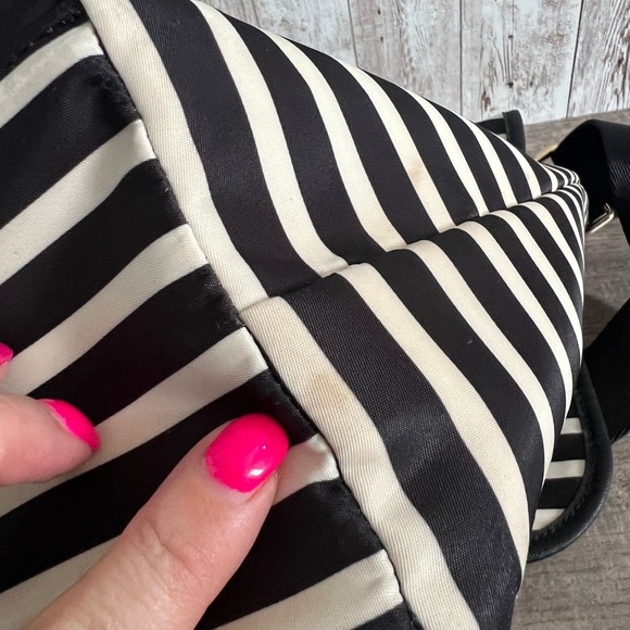 Kate Spade Black and White Striped Messenger Bag - Picture 5 of 8